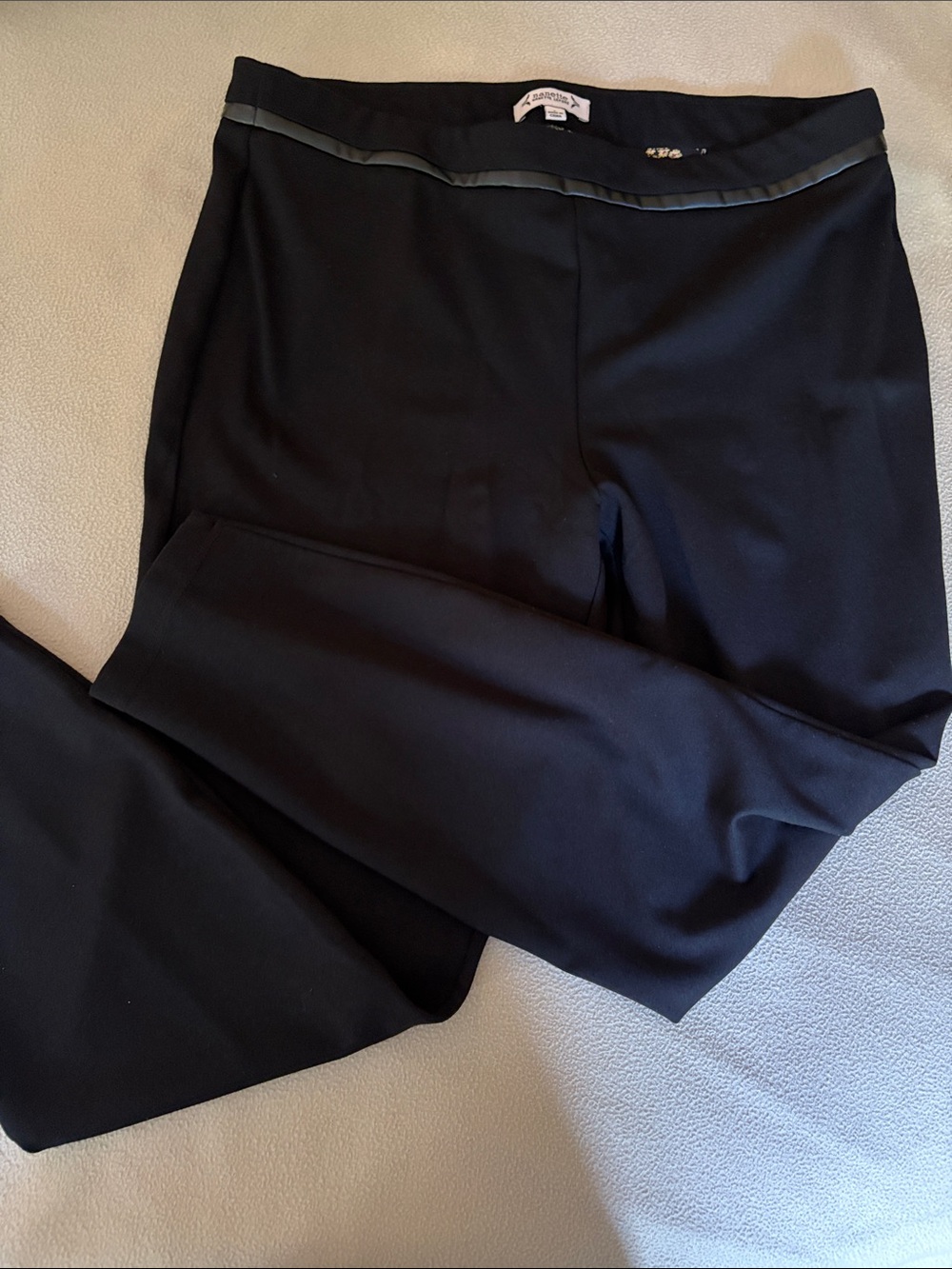 Nanette Lepore Black Straight-Leg Pants with Trim. Size large